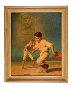 JOHN McGRAW/"KEEP GOING" BASEBALL PAINTING BY WILLIAM MEDCALF.