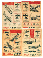 "KELLOGG'S PEP WHOLE WHEAT FLAKES" WWII THEME BOX BACKS.