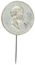 GRANT 1879 PHILADELPHIA RECEPTION FROM WORLD TOUR MEDAL ON STICKPIN.