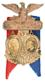 HARRISON AND MORTON CARDBOARD PHOTO JUGATE BRASS SHELL BADGE.