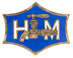 HARRISON AND MORTON BEAUTIFUL 1888 OCCUPATIONAL ENAMEL PIN.