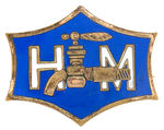 HARRISON AND MORTON BEAUTIFUL 1888 OCCUPATIONAL ENAMEL PIN.