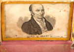 "BE FIRM FOR ADAMS" 1828 SEWING BOX UNLISTED IN HAKE FEATURING HIS FULL NAME.