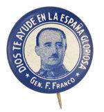 "GEN. F. FRANCO" PORTRAIT BUTTON.