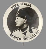 RARE REAL PHOTO BUTTON "VIVA ITALIA BENITO MUSSOLINI."