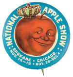 KING APPLE WITH FACE PROMOTES 1900-1912 EXHIBITION.