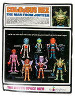 "THE OUTER SPACE MEN BY COLORFORMS COLOSSUS REX THE MAN FROM JUPITER" CARDED ACTION FIGURE.