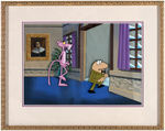 PINK PANTHER FRAMED ANIMATION CEL WITH BACKGROUND.