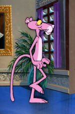 PINK PANTHER FRAMED ANIMATION CEL WITH BACKGROUND.