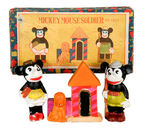 "MICKEY MOUSE SOLDIER" BOXED BISQUE SET.