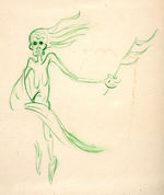 FANTASIA PRODUCTION DRAWING FEATURING GHOUL FROM NIGHT ON BALD MOUNTAIN SECTION.
