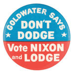 GOLDWATER 1960 ENDORSING NIXON/LODGE HAKE #29.