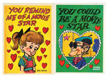 FUNNY VALENTINES GUM CARDS.