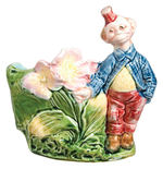 HAPPY HOOLIGAN MAJOLICA PLANTER.