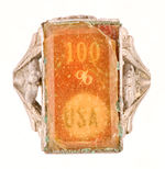 KU KLUX KLAN RING CIRCA 1920 WITH CHANGING SLOGAN.