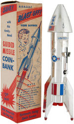 "GUIDED MISSILE" BANK & JEWELRY SET.