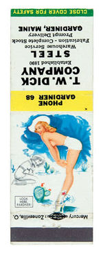 T.N. THOMPSON PIN-UP CALENDAR PAIR AND MATCHBOOK COVER.