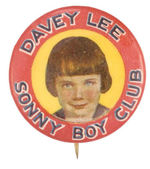 CHILD STAR OF AL JOLSON'S "SONNY BOY" MOVIE CLUB BUTTON.