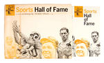 "SPORTS HALL OF FAME" PRINTS WITH BABE RUTH/JIM THORPE/RED GRANGE/ETC.