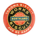 TACOMA BISCUIT EARLY RARITY CIRCA 1900 BUTTON FROM HAKE COLLECTION & CPB.