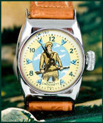 "DAVY CROCKETT WRIST WATCH" BY BRADLEY TIME WITH ORIGINAL BOX DISPLAY.