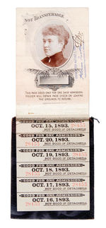 COLUMBIAN WORLD'S FAIR LADY MANAGER'S PASS/TICKETS.