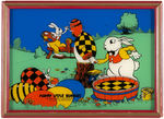 "FUNNY LITTLE BUNNIES" RELIANCE ART GLASS FRAMED PICTURE.