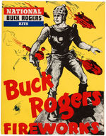 "NATIONAL BUCK ROGERS FIREWORKS" PROMOTIONAL FOLDER & FIREWORK ROCKET.