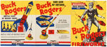 "NATIONAL BUCK ROGERS FIREWORKS" PROMOTIONAL FOLDER & FIREWORK ROCKET.