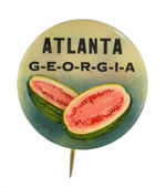 "ATLANTA G-E-O-R-G-I-A" GRAPHIC WATERMELON BUTTON.