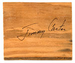 WOOD BLOCK FROM PLAINS, GA HIGH SCHOOL PERSONALLY CUT, PLANED AND SIGNED BY CARTER IN HIS WOOD SHOP.