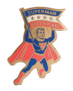 "SUPERMAN AMERICAN" LARGE DIE-CUT PREMIUM BADGE.