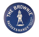 "THE BROWNIE" RARE 1896 BICYCLE ADVERTISING LAPEL STUD.