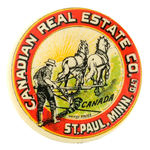 "CANADIAN REAL ESTATE CO." CHOICE GRAPHIC BUTTON FROM THE HAKE COLLECTION.