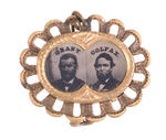 "GRANT COLFAX" RARE 1868 FERROTYPE JUGATE IN ORNATE BRASS FRAME.