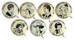 NEWSPAPER-RADIO COMIC CHARACTER SERIES BUTTONS.