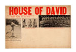 "HOUSE OF DAVID BASEBALL CLUB" POSTER.