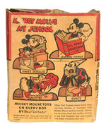 "POST TOASTIES CORN FLAKES" CEREAL BOX WITH DISNEY CHARACTER CUT-OUTS.