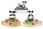 MICKEY MOUSE MUSICIAN CHINA ASHTRAY TRIO.