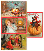 LOT OF FOUR RAPHAEL TUCK HALLOWEEN POSTCARDS.