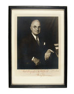 TRUMAN SIGNED PHOTO LIKELY WHILE PRESIDENT.