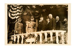 FDR AS SECRETARY OF NAVY 1919 WITH PERSHING WWI REAL PHOTO POSTCARD.