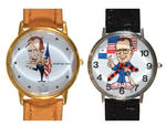 BUSH "READ MY LIPS" AND BACKWARDS WATCH PAIR.