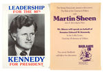 TED KENNEDY FOUR 1980 HOPEFUL POSTERS INCLUDING MARTIN SHEEN ENDORSEMENT.