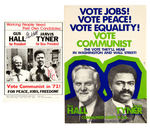 COMMUNIST POSTERS (5) FOR HALL & TYNER INCLUDING SMALL ONE AUTOGRAPHED.