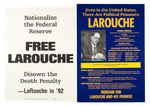 LYNDON LAROUCHE SEVEN POSTERS FROM 1976 (1), 1980 (1) AND 1992 (5).