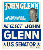 SENATE CAMPAIGN SIGNS (3) FOR JOHN GLENN AMERICA'S FIRST MAN IN SPACE.