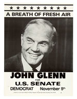 SENATE CAMPAIGN SIGNS (3) FOR JOHN GLENN AMERICA'S FIRST MAN IN SPACE.