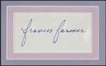 FRANCES FARMER FRAMED AUTOGRAPH DISPLAY.