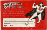 "SUPERMAN-TIM PRESS CARD" W/ NEAR SET OF STAMPS.